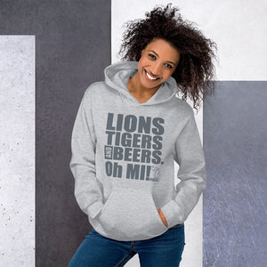 Lions, Tigers and Beers.  Oh MI!™ (Lions - grey) - MIbeers